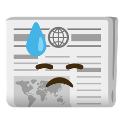 newspaper and downcast face with sweat