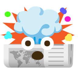 newspaper and exploding head