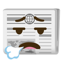 newspaper and face exhaling