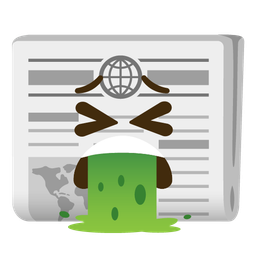 newspaper and face vomiting