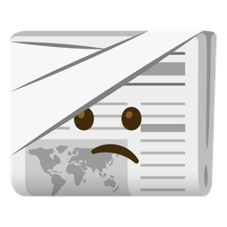 newspaper and face with head-bandage