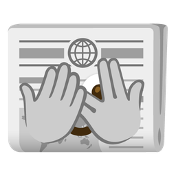 newspaper and face with peeking eye