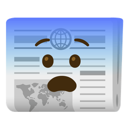 newspaper and fearful face