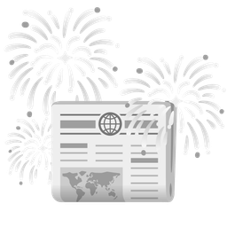 newspaper and fireworks