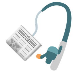 newspaper and fishing pole