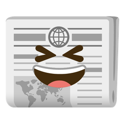Newspaper and Grinning squinting face