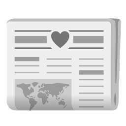 newspaper and heart suit