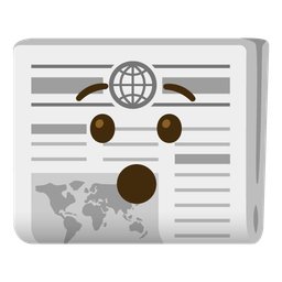 newspaper and hushed face