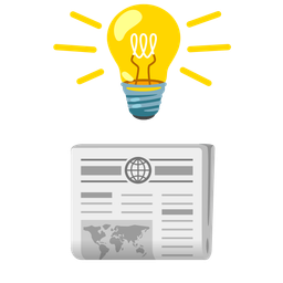 newspaper and light bulb