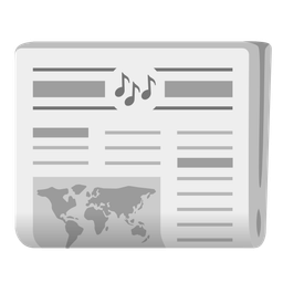 newspaper and musical notes