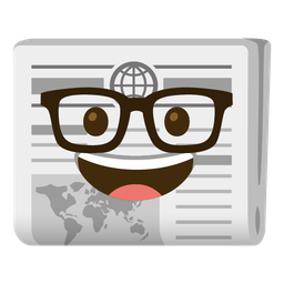 newspaper and nerd face
