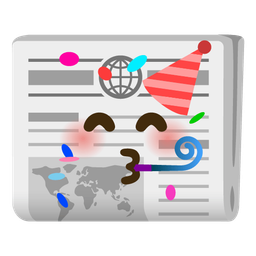 newspaper and partying face