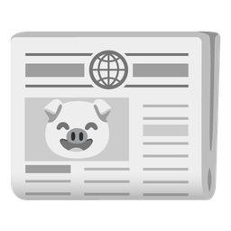 newspaper and pig face