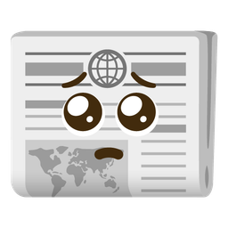 newspaper and pleading face