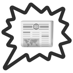 newspaper and right anger bubble