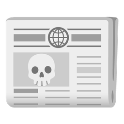 newspaper and skull