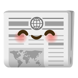 Newspaper and Smiling face with smiling eyes