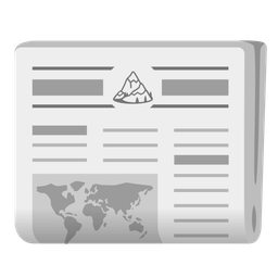 newspaper and snow-capped mountain