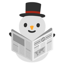 newspaper and snowman without snow