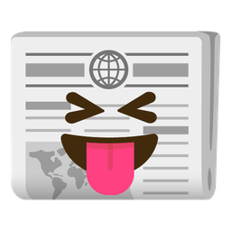 Newspaper and Squinting face with tongue