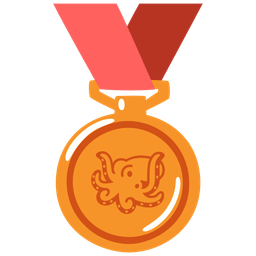 octopus and 3rd place medal