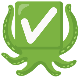 octopus and check mark button