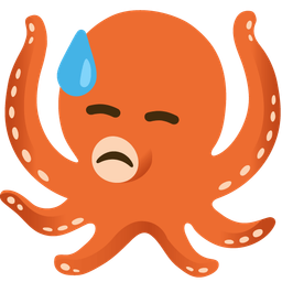 octopus and downcast face with sweat