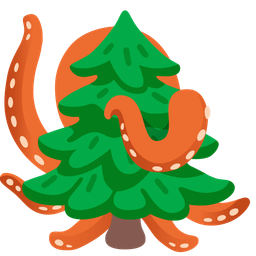octopus and evergreen tree