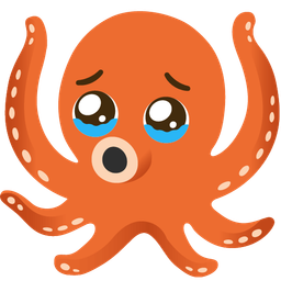 octopus and face holding back tears