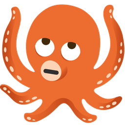 octopus and face with rolling eyes