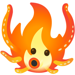 octopus and fire