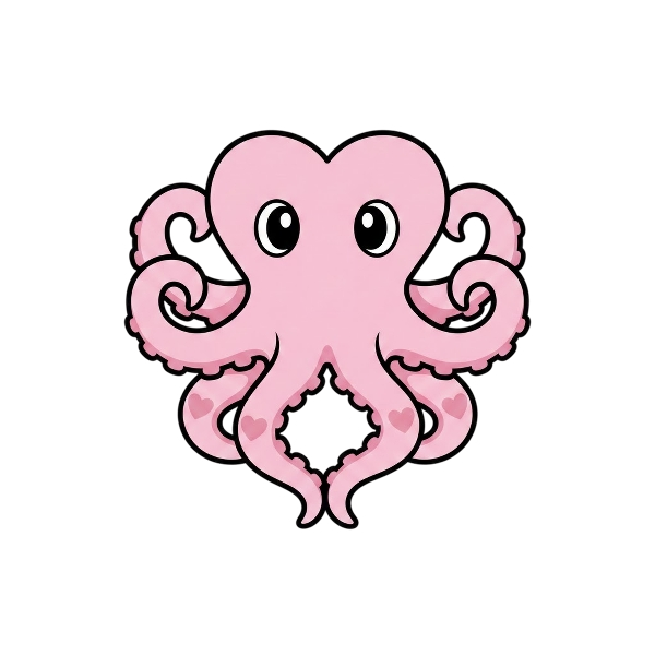 Octopus and Pink heart