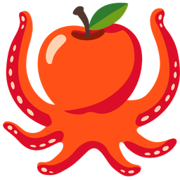 octopus and red apple