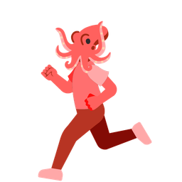 octopus and running shoe