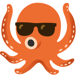 octopus and smiling face with sunglasses