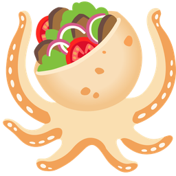 octopus and stuffed flatbread