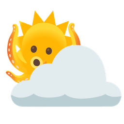 octopus and sun behind cloud