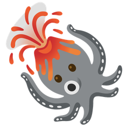 octopus and volcano