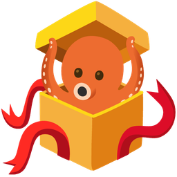 octopus and wrapped gift