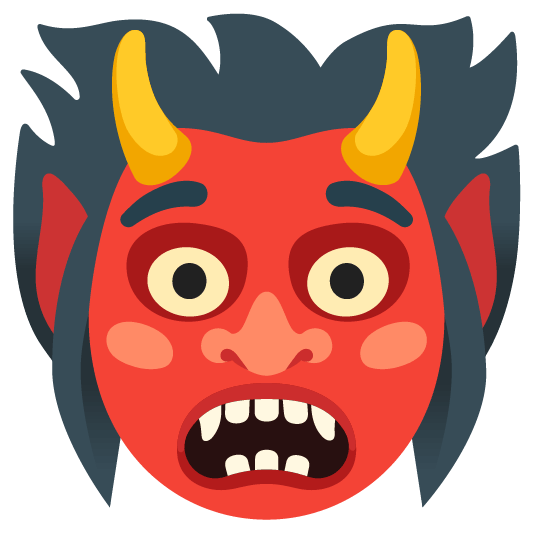 ogre and anguished face