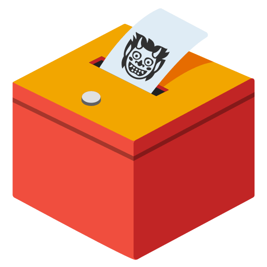 ogre and ballot box with ballot