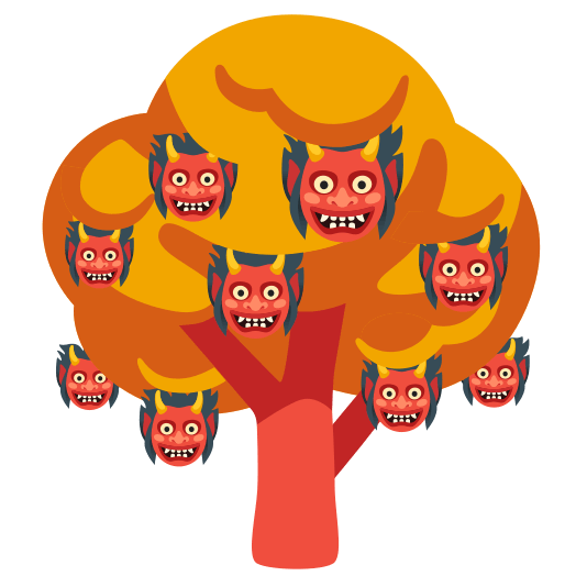 ogre and deciduous tree