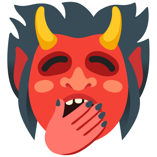 ogre and face with open eyes and hand over mouth