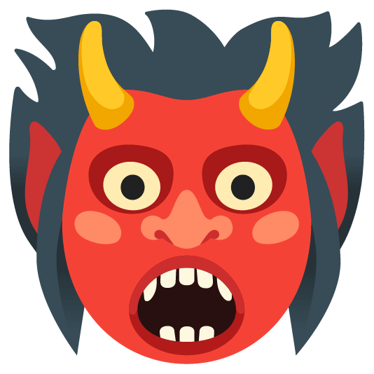 ogre and face with open mouth