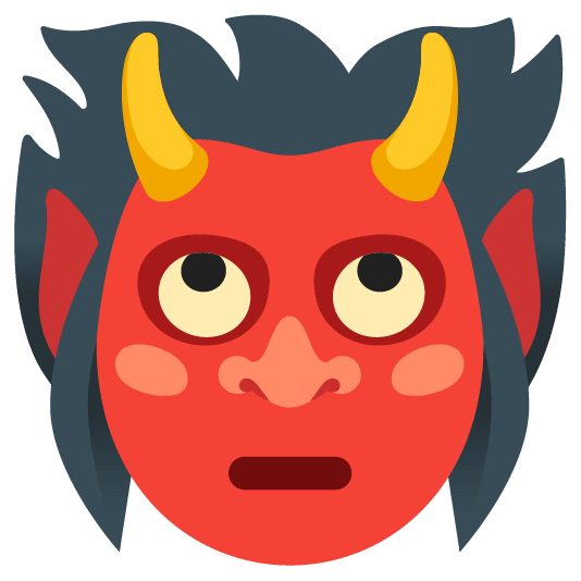 ogre and face with rolling eyes