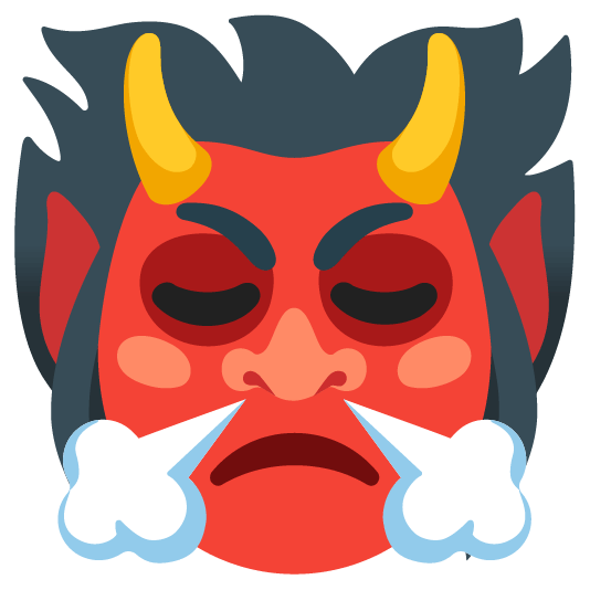 ogre and face with steam from nose