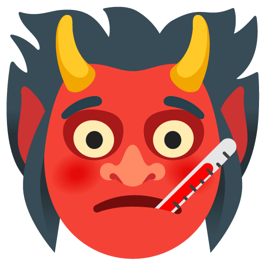 ogre and face with thermometer