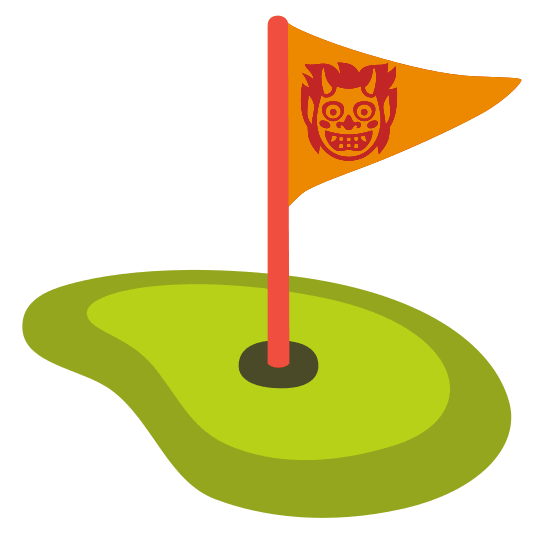 ogre and flag in hole