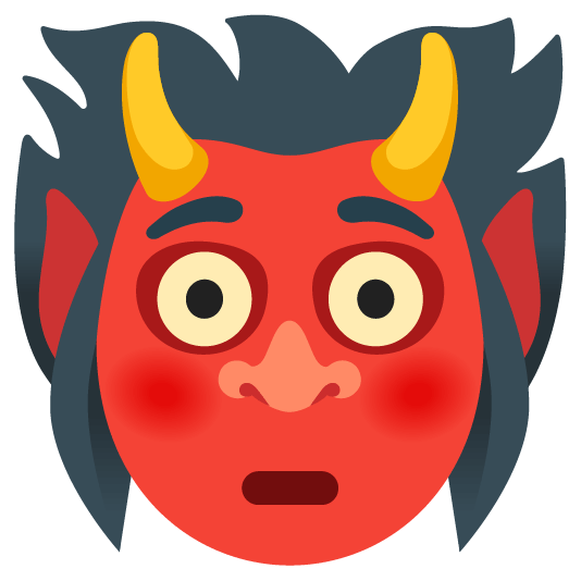 ogre and flushed face