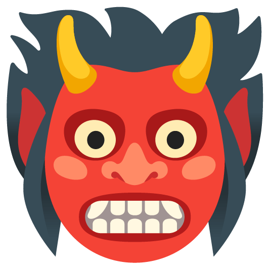 ogre and grimacing face